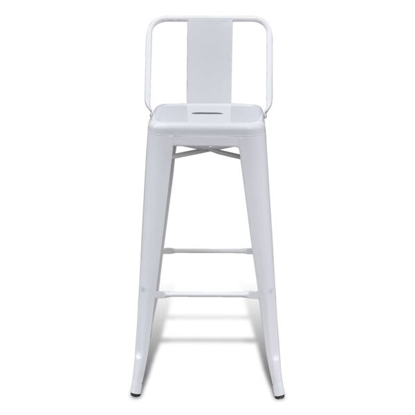vidaXL Bar Stools 2 pcs White Steel