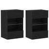 vidaXL TV Cabinet 2 pcs Black 40 x 30 x 60.5 cm Engineered wood
