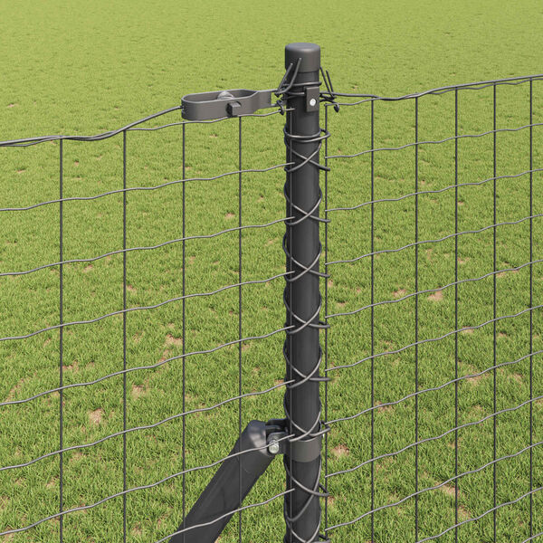 vidaXL Fence Post 2 pcs Grey Powder-coated steel