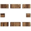 vidaXL TV Cabinet Set Wall-mounted 8 pcs Old Wood Engineered Wood