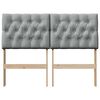 vidaXL Upholstered Headboard Light Grey 120 cm Solid Pine Wood