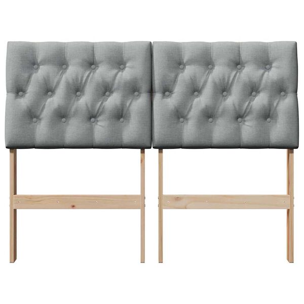 vidaXL Upholstered Headboard Light Grey 120 cm Solid Pine Wood