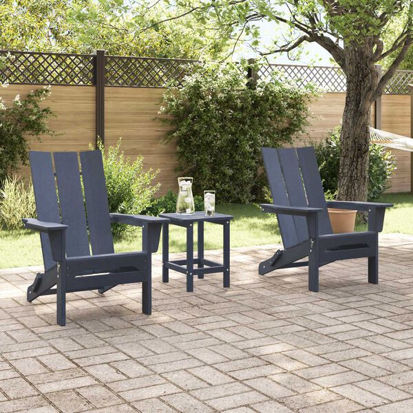 vidaXL Garden Lounge Furniture 3 pcs Navy 38 x 38 x 46cm Plastic