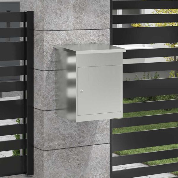 vidaXL Parcel Drop Box Black 47.5 x 38 x 59 cm Galvanised Steel