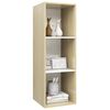 vidaXL Wall-mounted TV Cabinet Sonoma Oak and White 37x37x107 cm Engineered Wood