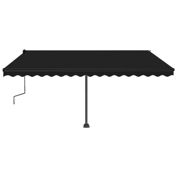 vidaXL Freestanding Manual Retractable Awning 450x300 cm Anthracite