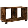 vidaXL Rolling Cabinet Smoked Oak 72x33x42,5 cm Engineered Wood