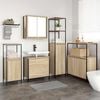 vidaXL 2 Piece Bathroom Furniture Set Sonoma Oak Engineered Wood