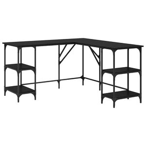 vidaXL Desk Black Oak 139 x 139 x 75 cm Engineered Wood