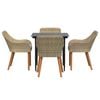 vidaXL Garden Dining Set with Cushion 5 pcs Beige Poly Rattan