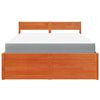 vidaXL Bed with Drawers and Mattress Wax Brown 140x190 cm Solid Wood Pine