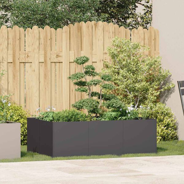 vidaXL Planter Black 120x80x40 cm Steel