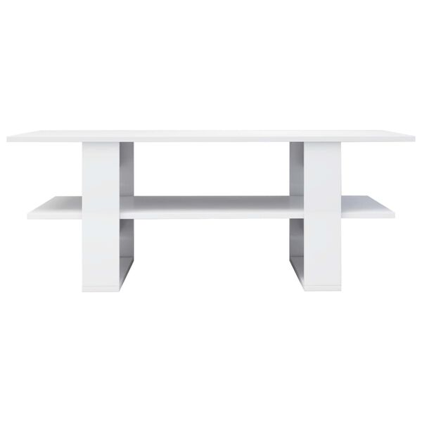 vidaXL Coffee Table High Gloss White 110x55x42 cm Engineered Wood
