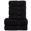 vidaXL 6 Piece Premium Towel Set SOLUND Black 600 gsm