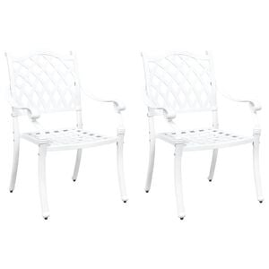 vidaXL Garden Chair 2 pcs White 56 x 55 x 92.5cm Aluminium