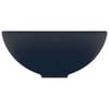 vidaXL Luxury Bathroom Basin Round Matt Dark Blue 32.5x14 cm Ceramic