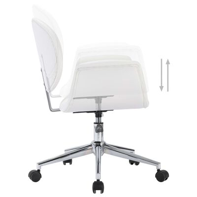 vidaXL Swivel Dining Chairs 4 pcs White Faux Leather