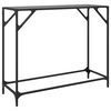 vidaXL Console Table with Black Glass Top 98x35x81 cm Steel