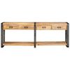vidaXL Console Tables 2 pcs Brown 200 x 33 x 75 cm Solid Mango Wood