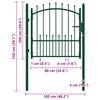vidaXL Fence Gate Emmen with Spikes Steel 104x97 cm Green