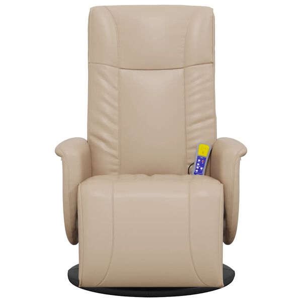 vidaXL Massage Recliner Chair with Footrest Cappuccino Faux Leather