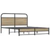 vidaXL Metal Bed Frame without Mattress Smoked Oak 160x200 cm