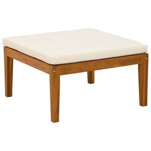 vidaXL Garden Footrest with Cushion Solid Acacia Wood Natural