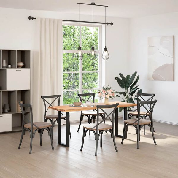 vidaXL Console Table Legs U-Shaped 2 pcs Black 38x(72-73) cm Steel