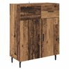 vidaXL Highboard Old Wood 69.5 x 34 x 180 cm Engineered Wood and Glass