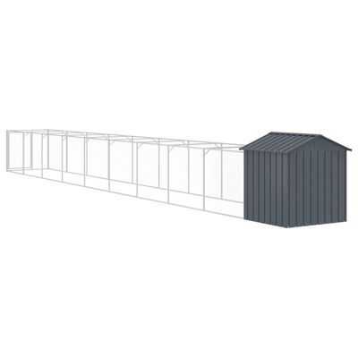 vidaXL Dog House with Roof Anthracite 117x1017x123 cm Galvanised Steel