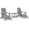 vidaXL Garden Chair 3 pcs Light Grey Polyethylene