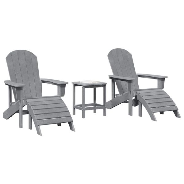 vidaXL Garden Chair 3 pcs Light Grey Polyethylene