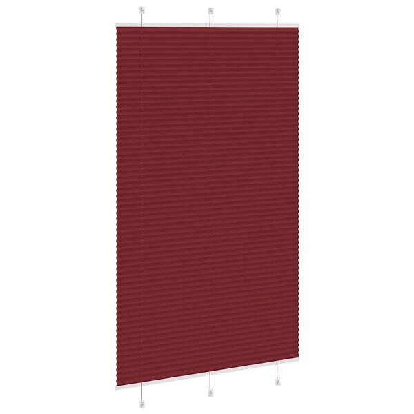 vidaXL Pleated Blind Bordeaux Red 115x200 cm Fabric Width 114.4 cm Polyester