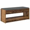 vidaXL Hall Bench with Cushion with Shelf Old Wood 103 x 38 x 45 cm