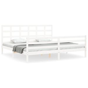 vidaXL Bed Frame without Mattress White 200x200 cm Solid Wood