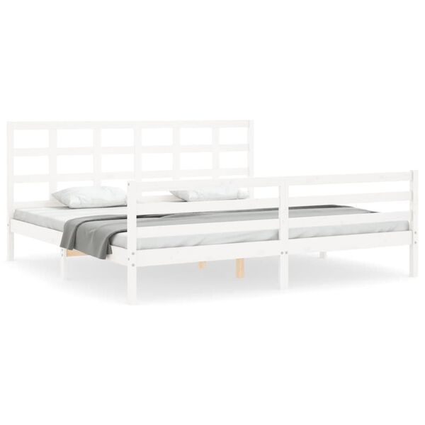 vidaXL Bed Frame without Mattress White 200x200 cm Solid Wood