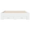 vidaXL Bed Frame with Drawers without Mattress White 120x190 cm Small Double