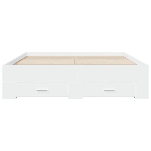 vidaXL Bed Frame with Drawers without Mattress White 120x190 cm Small Double