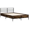 vidaXL Bed Frame without Mattress Smoked Oak 120x200 cm