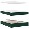 vidaXL Ottoman Bed with Mattresses Dark Green 140x190cm Velvet