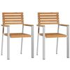 vidaXL Garden Chair 2 pcs Oil Natural Solid Teak Wood