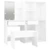 vidaXL Dressing Table Set with LED High Gloss White Engineered Wood