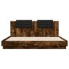 vidaXL Bed Frame with LED without Mattress Smoked Oak 180x200 cm Super King