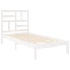 vidaXL Bed Frame without Mattress White Solid Wood 100x200 cm