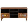 vidaXL TV Cabinet with Drawer Walnut 100 x 33 x 46 cm Solid Mango Wood