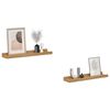 vidaXL Wall Shelf with Shelf 2 pcs Brown 40 x 9 x 3 cm Engineered Wood