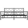 vidaXL Metal Bed Frame without Mattress with Footboard Black 180x200cm