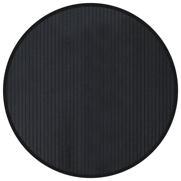 vidaXL Rug Round Black80 cm Bamboo