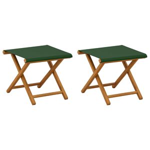 vidaXL Deck Chair 2 pcs Solid Eucalyptus Wood Green