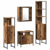 vidaXL Bathroom Furniture Set with Door 4 pcs Old Wood Engineered Wood